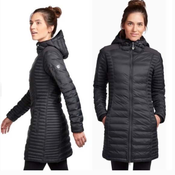 Kuhl SpyFire Down Parka Puffer Coat Black Size XS - Picture 2 of 16